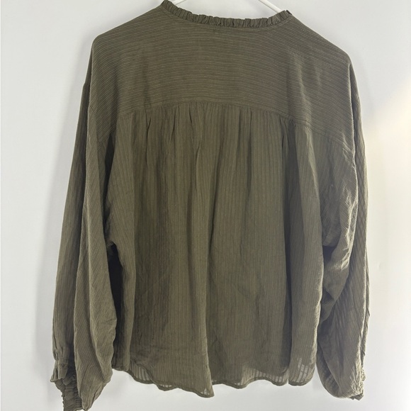 LOFT Olive Button-Up Blouse - Picture 4 of 7